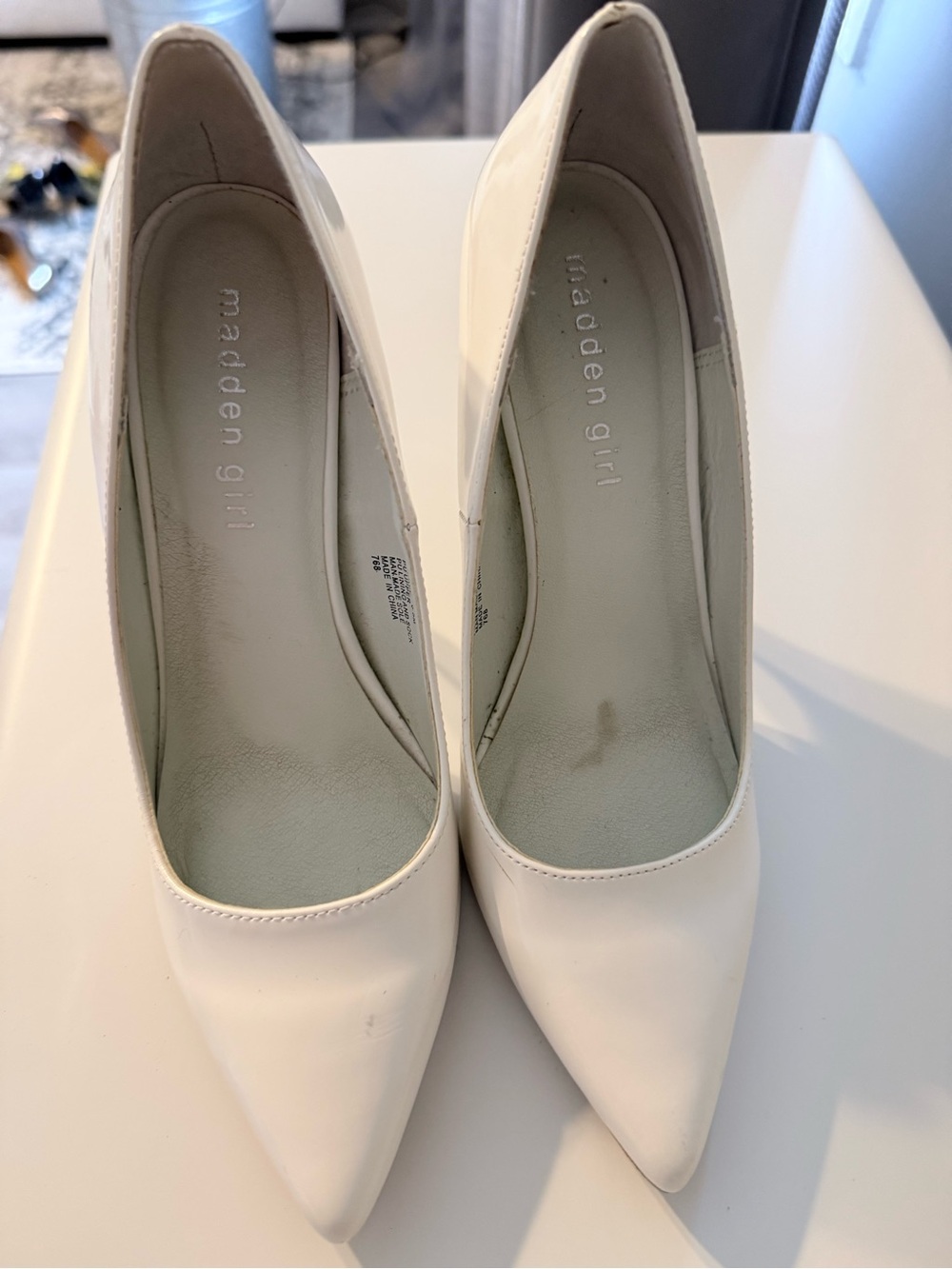 Madden Girl White Patent Pointed-Toe Stiletto Pump - Picture 2 of 6